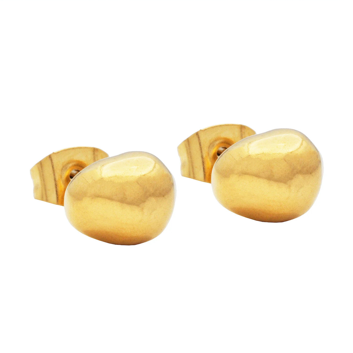 Gold Shapeless Stud Earrings
