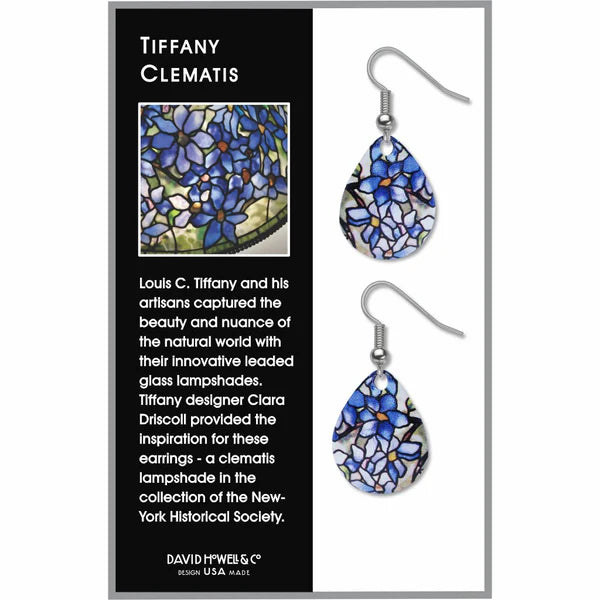 Tiffany Stained Glass Clematis Earrings