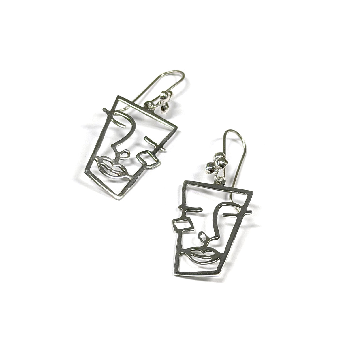 Quadrangle Face Hook Earrings