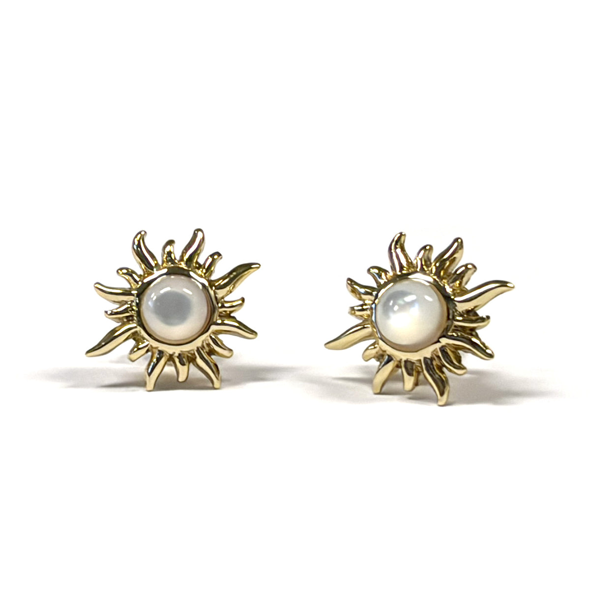 18K Gold Sunburst Earrings
