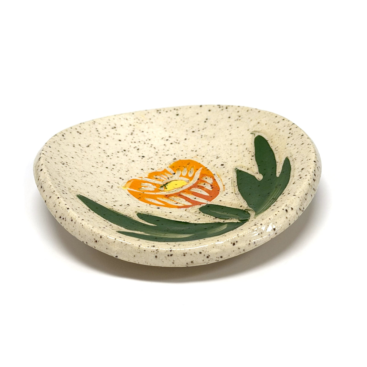 Globe Mallow Sgraffito Trinket Dish