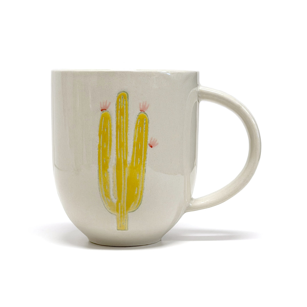 Handpainted Stoneware Cactus Mug