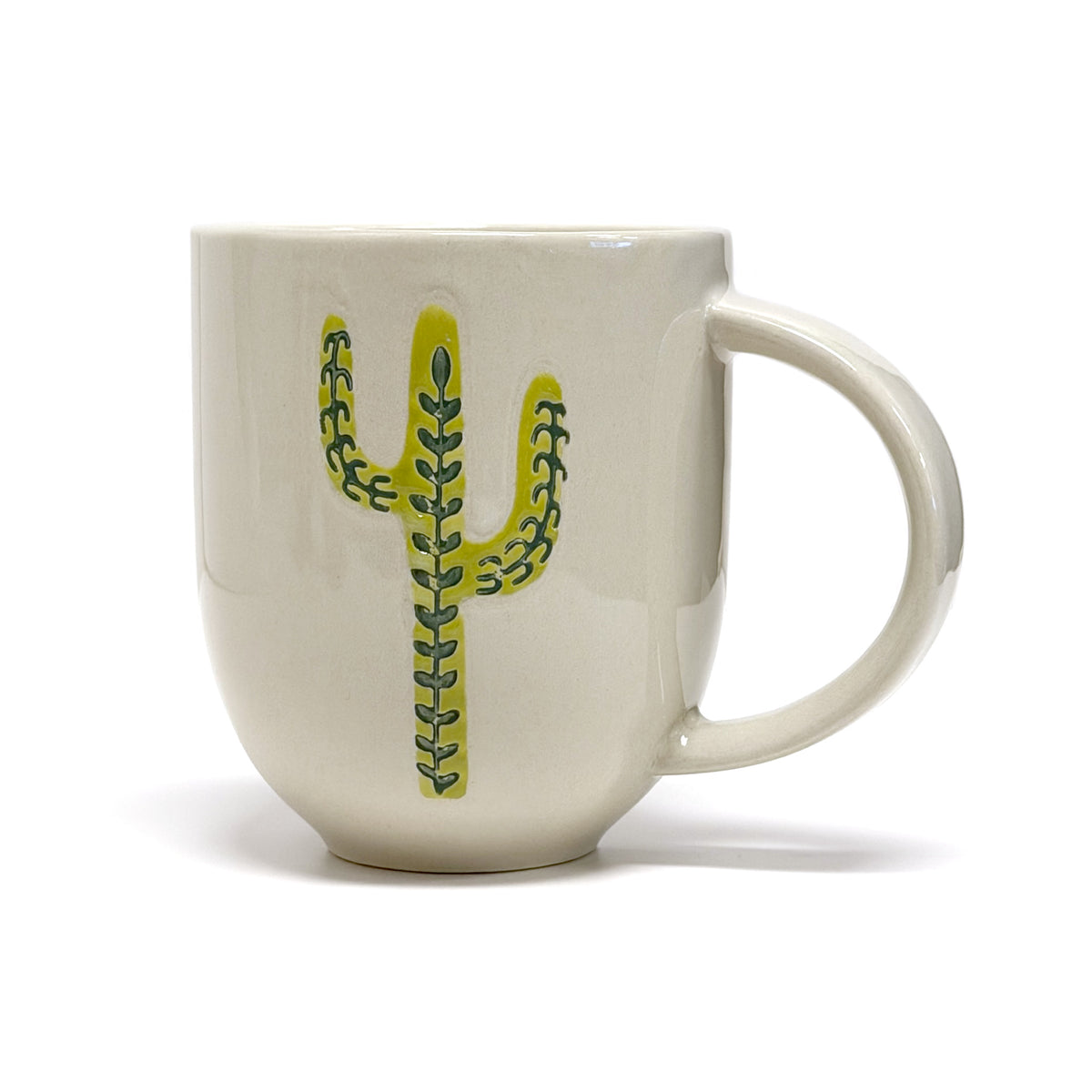Handpainted Stoneware Cactus Mug