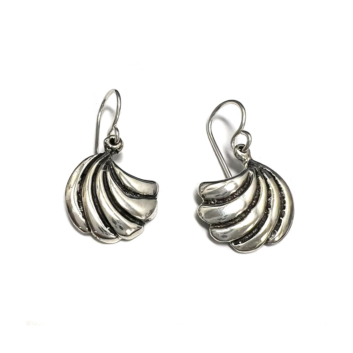 Sterling Silver Polished + Oxidized Earrings