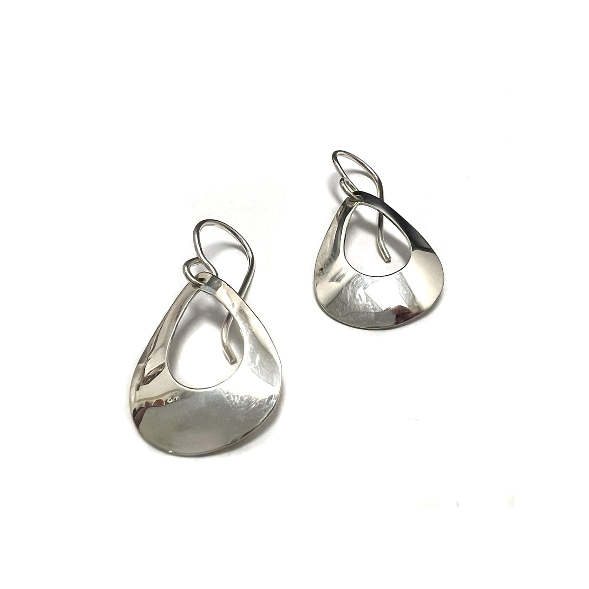 Sterling Silver Tear Drop Cut Out Earrings