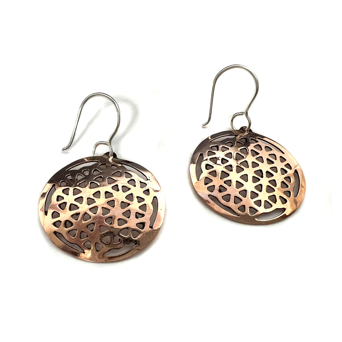 Copper Shield Dangle Earring