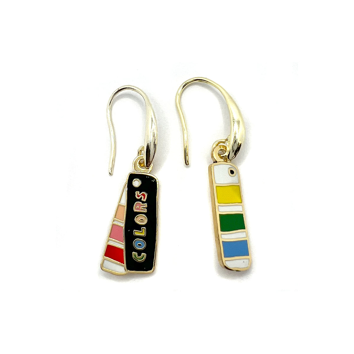 Color Swatch Book Drop Earrings