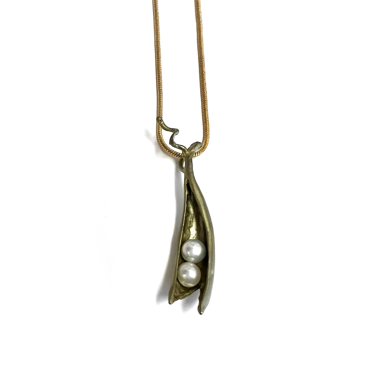 Pea Pod Pearl Pendant Necklaces by Michael Michaud