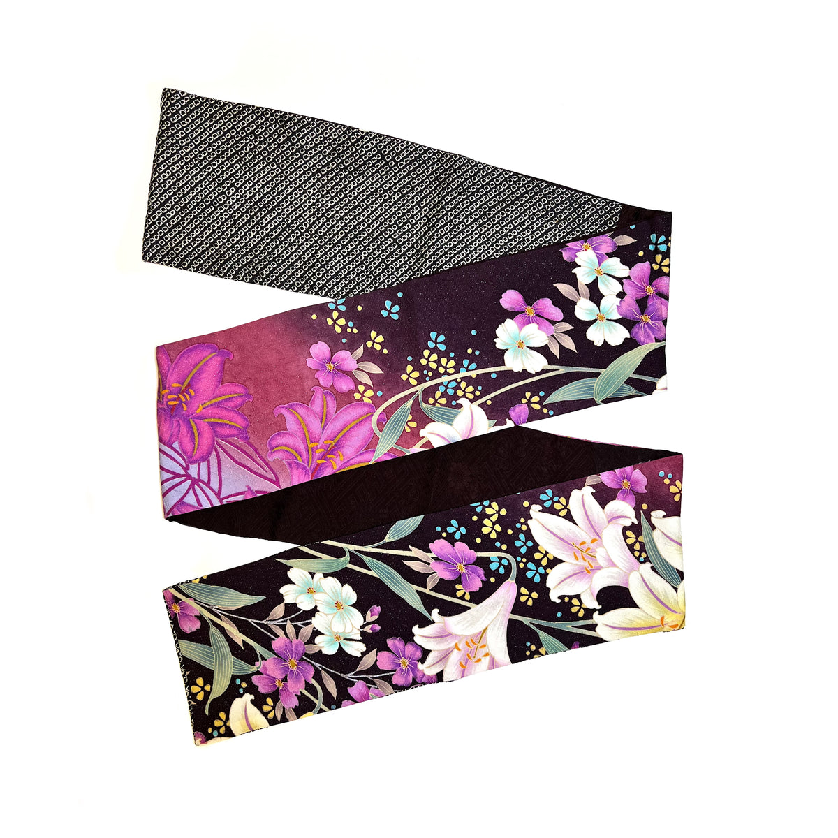 Vintage Kimono Yuzen Narrow Scarf