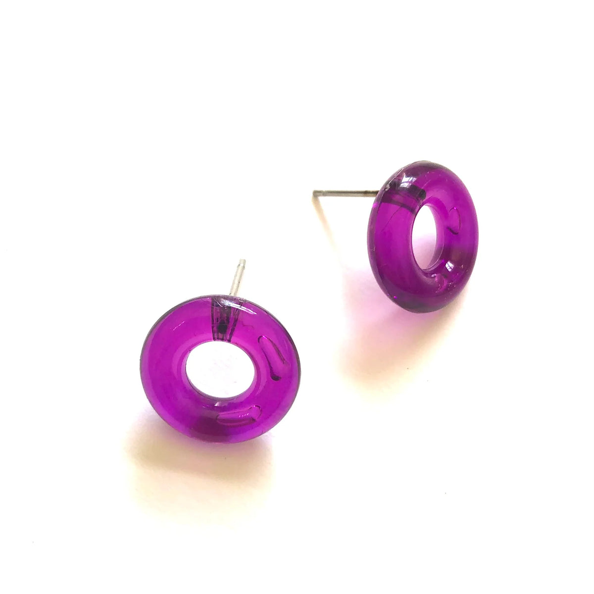 Purple Donut Stud Earrings