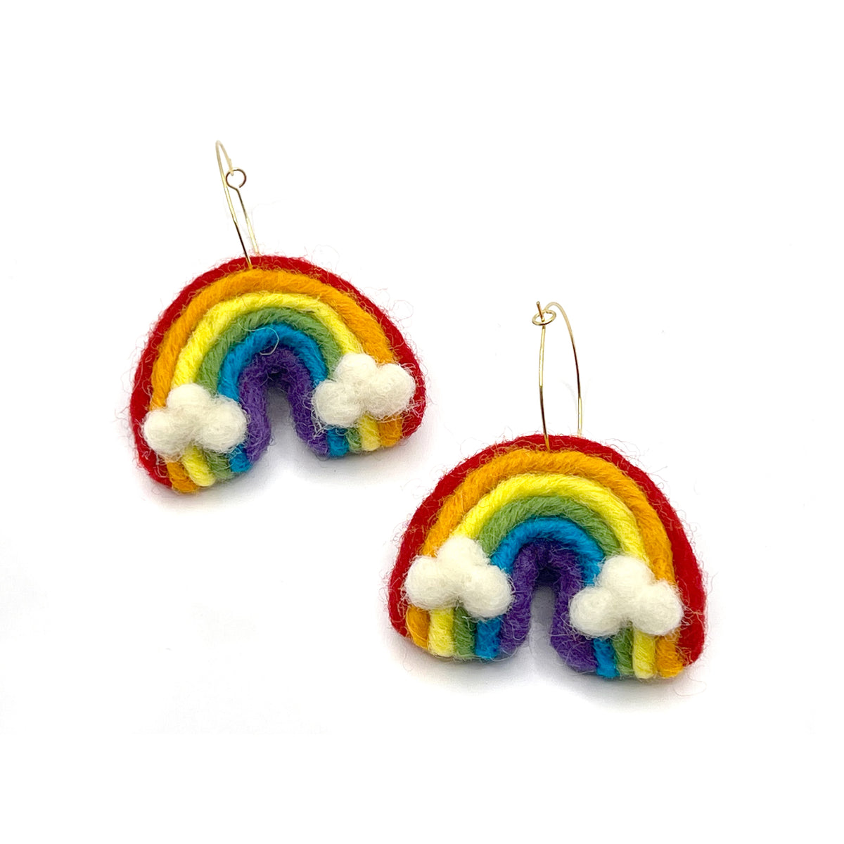 Rainbow Felted Earrings