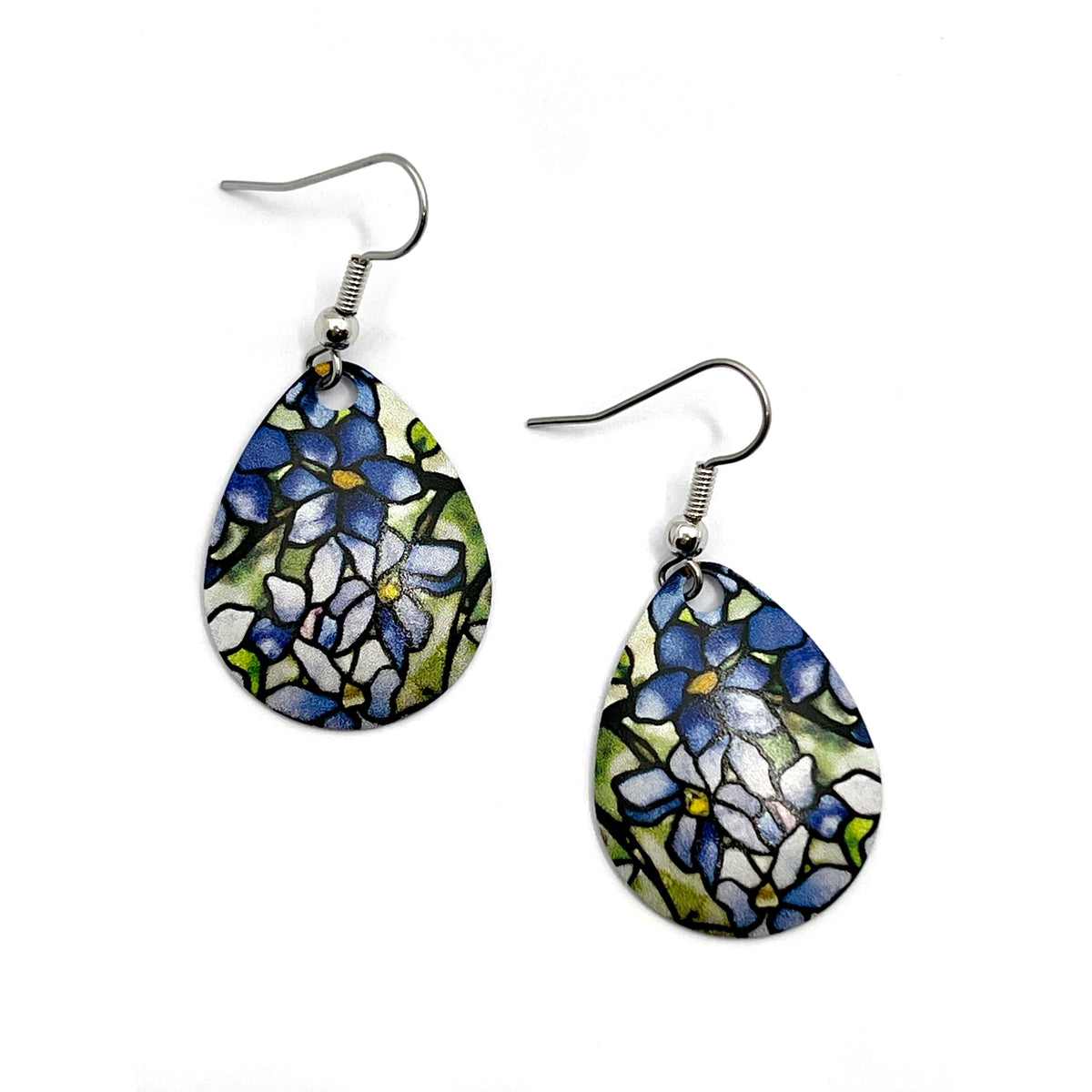 Tiffany Stained Glass Clematis Earrings