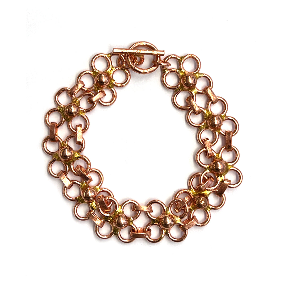 Bracelet à maillons en chaîne de fleurs en cuivre