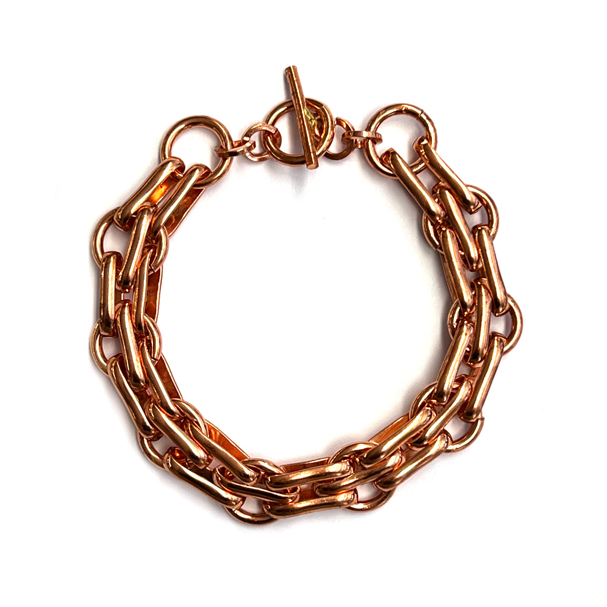 Bracelet chaîne à maillons plats en cuivre