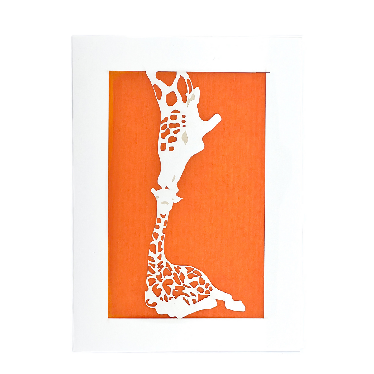 Carte de vœux maman girafe + bébé