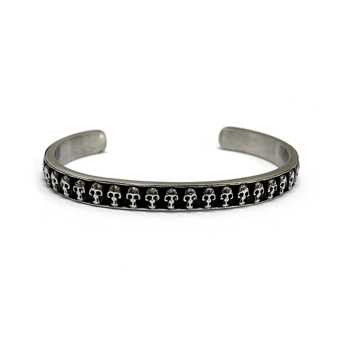 Black Stainless Steel Skull Bangle