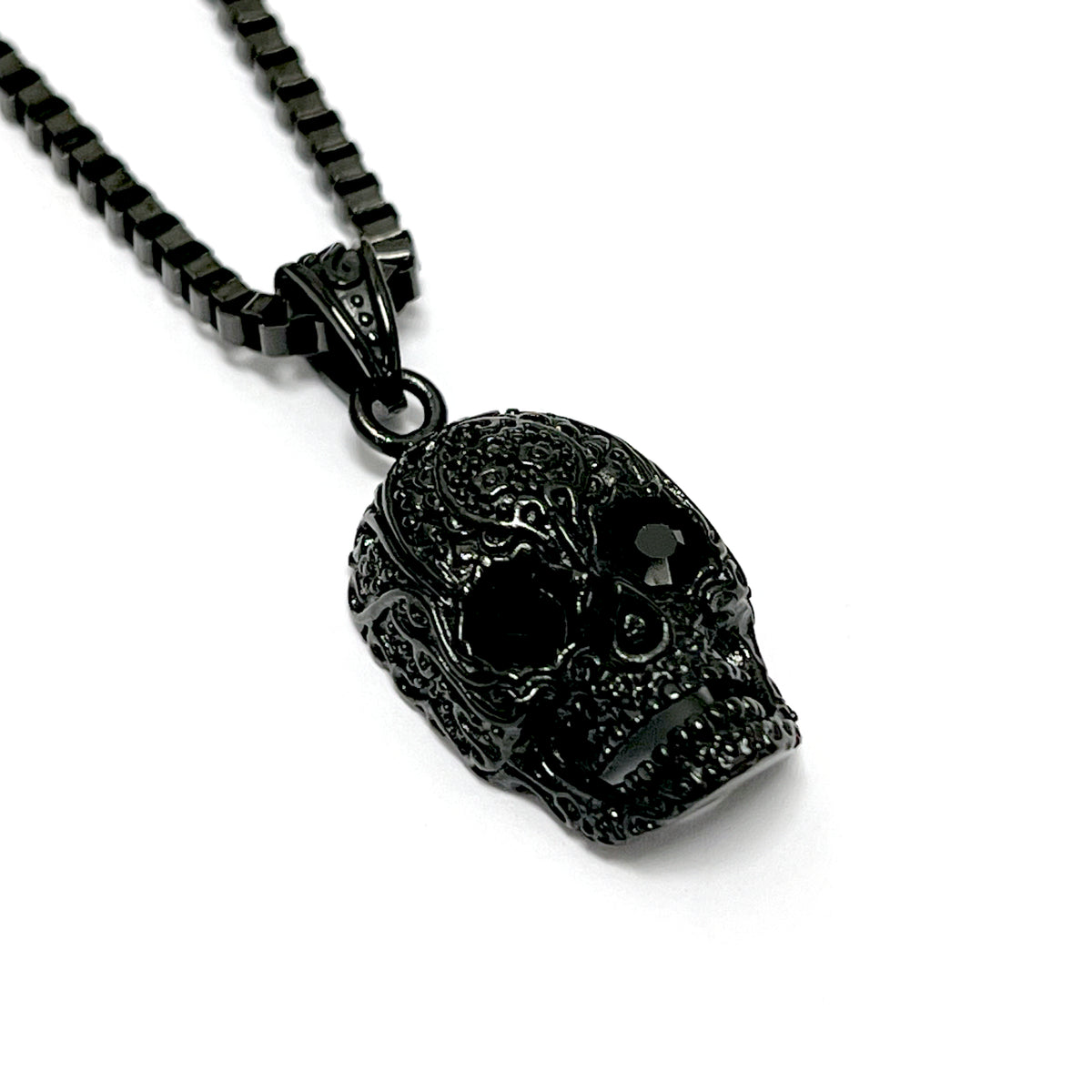 Black Stainless Steel Skull Pendant