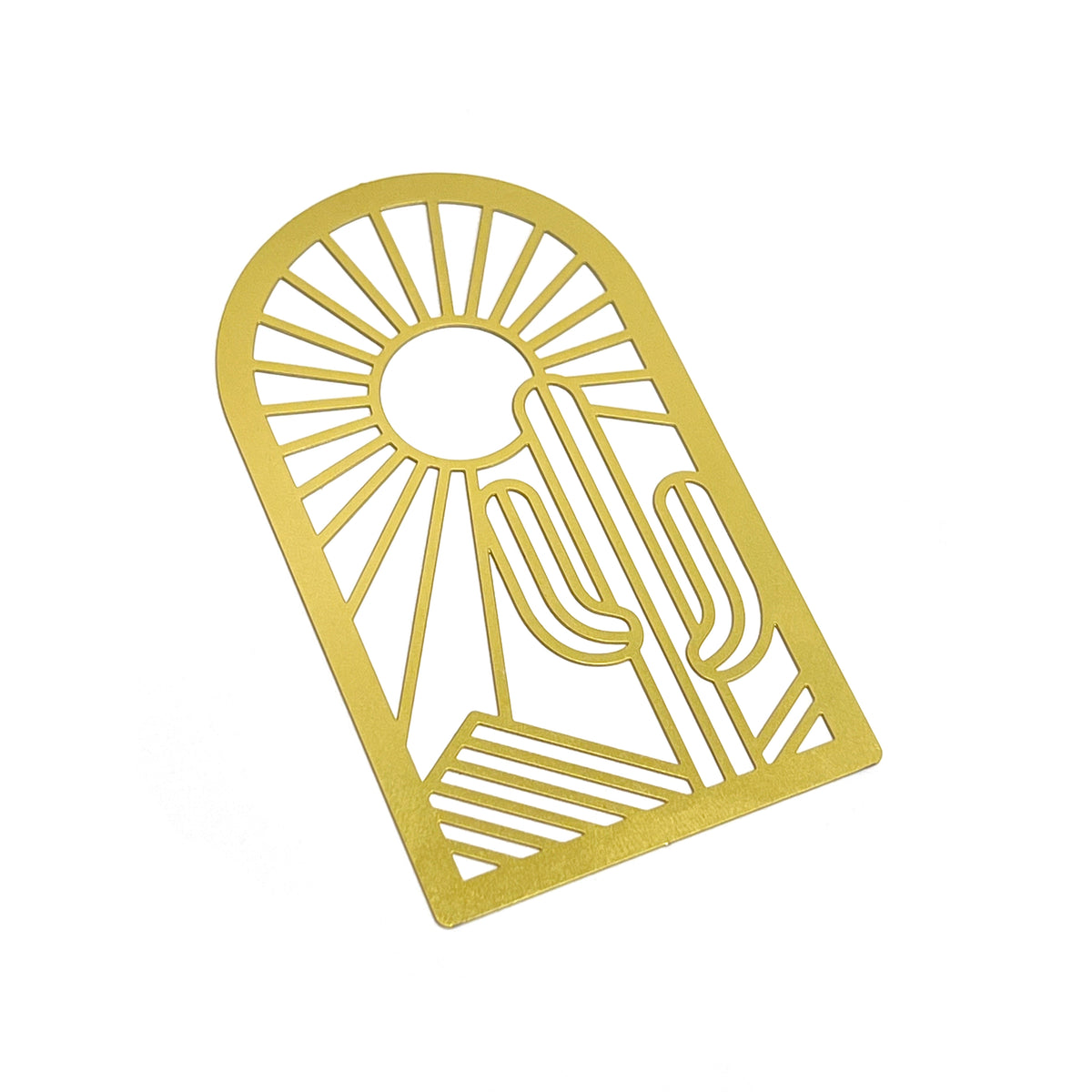 Brass Cactus Landscape Bookmark