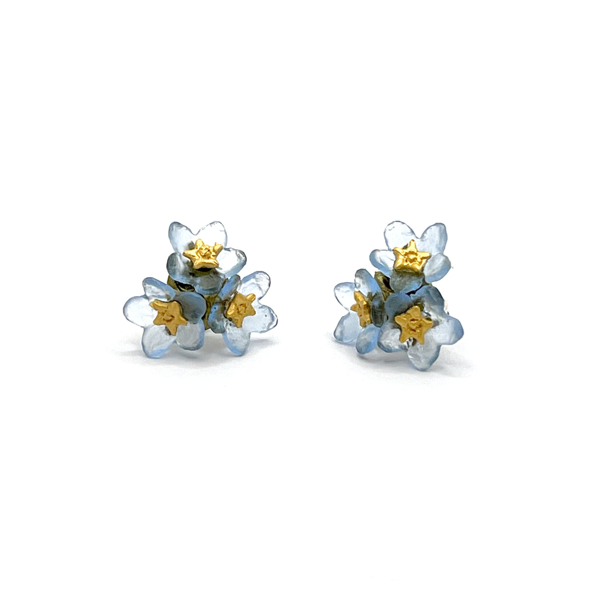 Michael Michaud Forget Me Not Three Flower Post Earrings