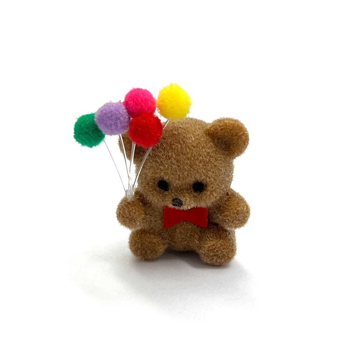 Miniature Flocked Bear + Balloons