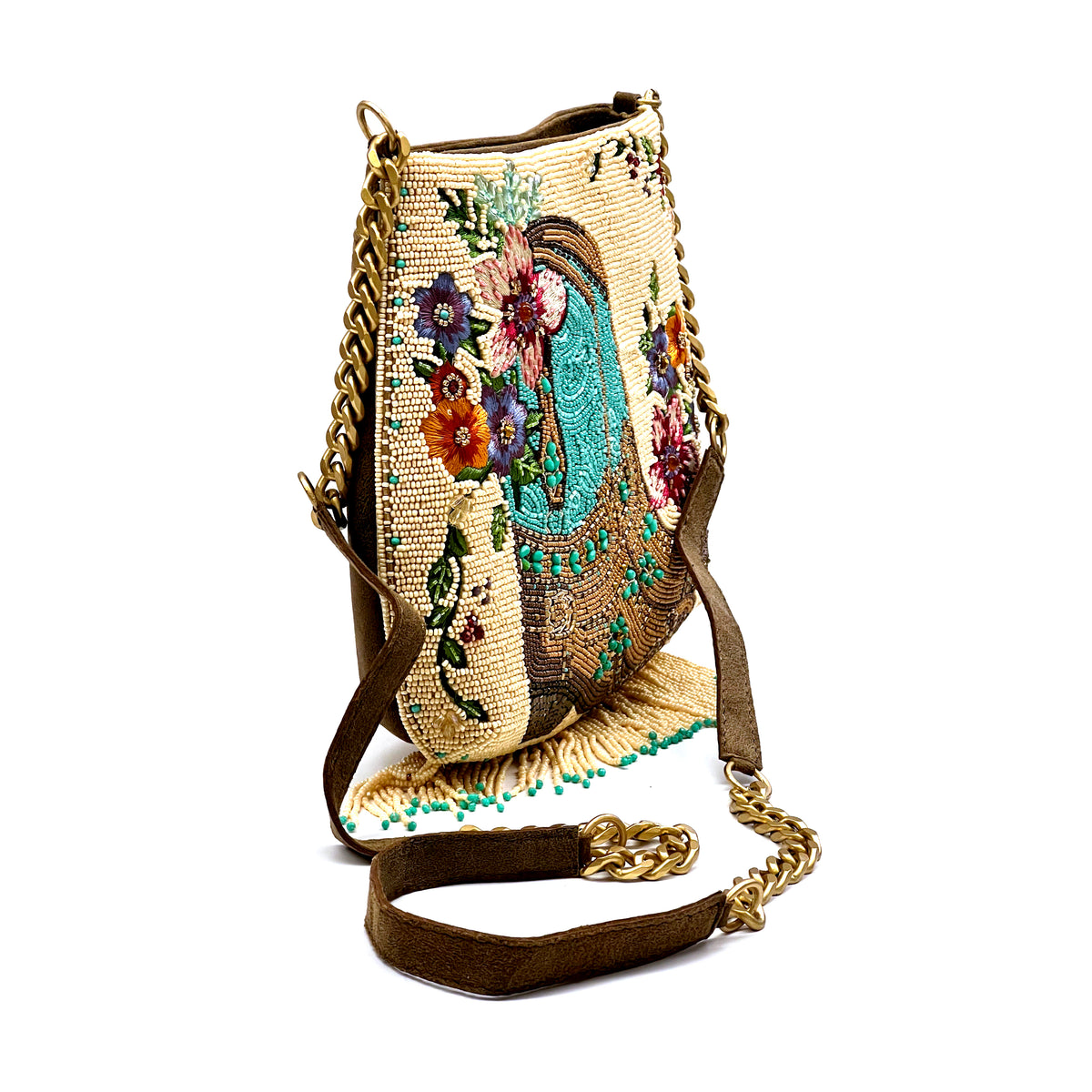 Mary Frances Line Dance Beaded Crossbody Bag