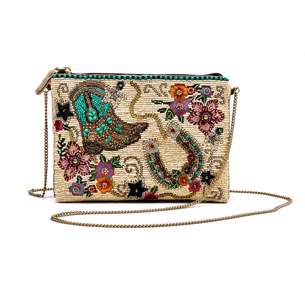 Mary Frances On the Range Beaded Crossbody Bag