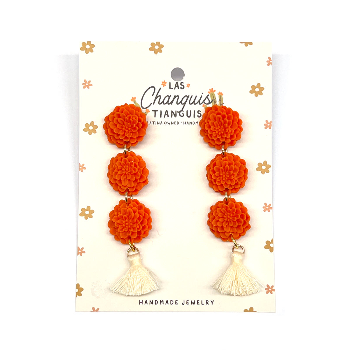 Day of the Dead Cempasúchil Flower Dangle Earrings