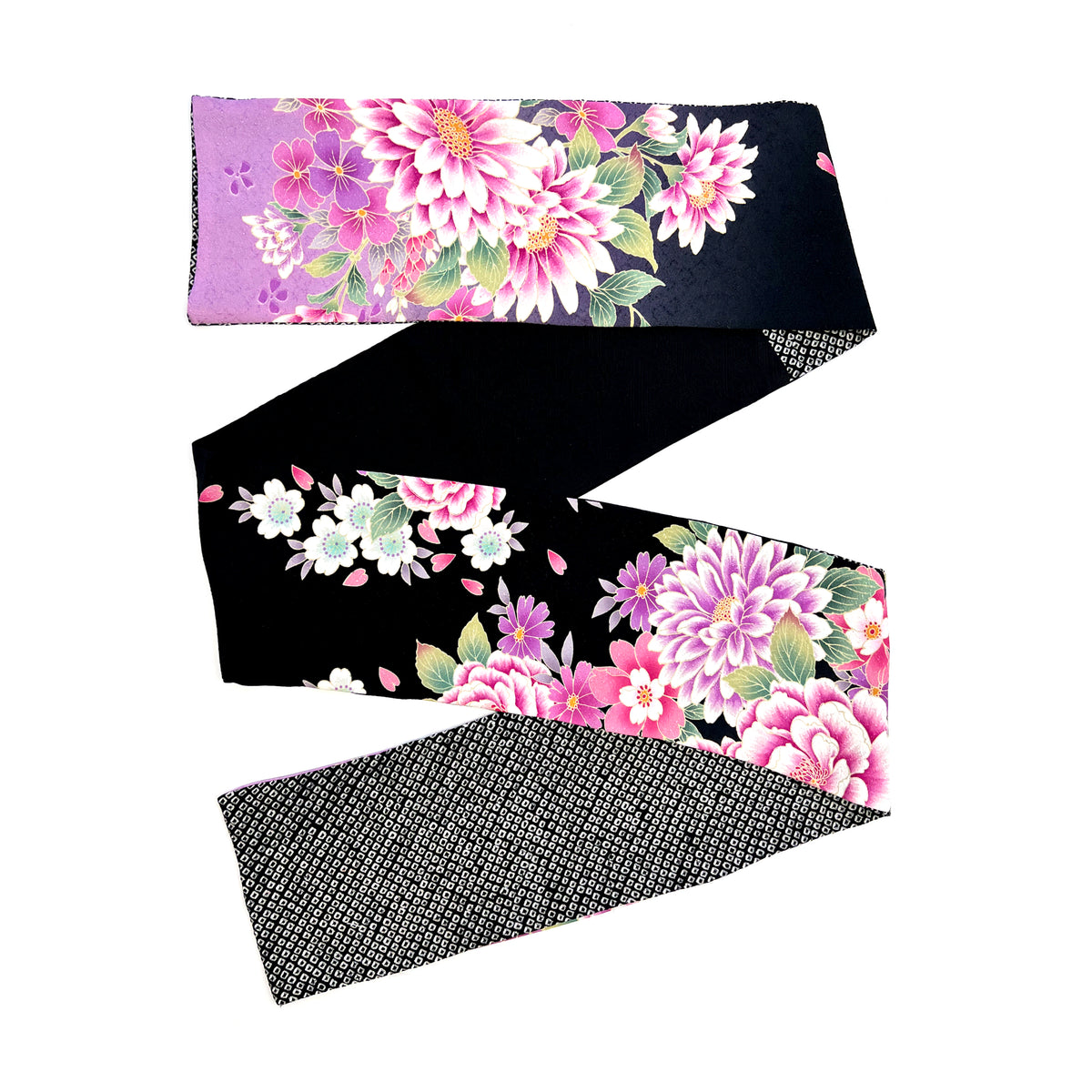 Bufanda estrecha estilo kimono vintage Yuzen