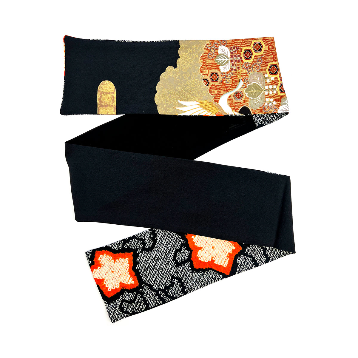 Bufanda estrecha estilo kimono vintage Yuzen