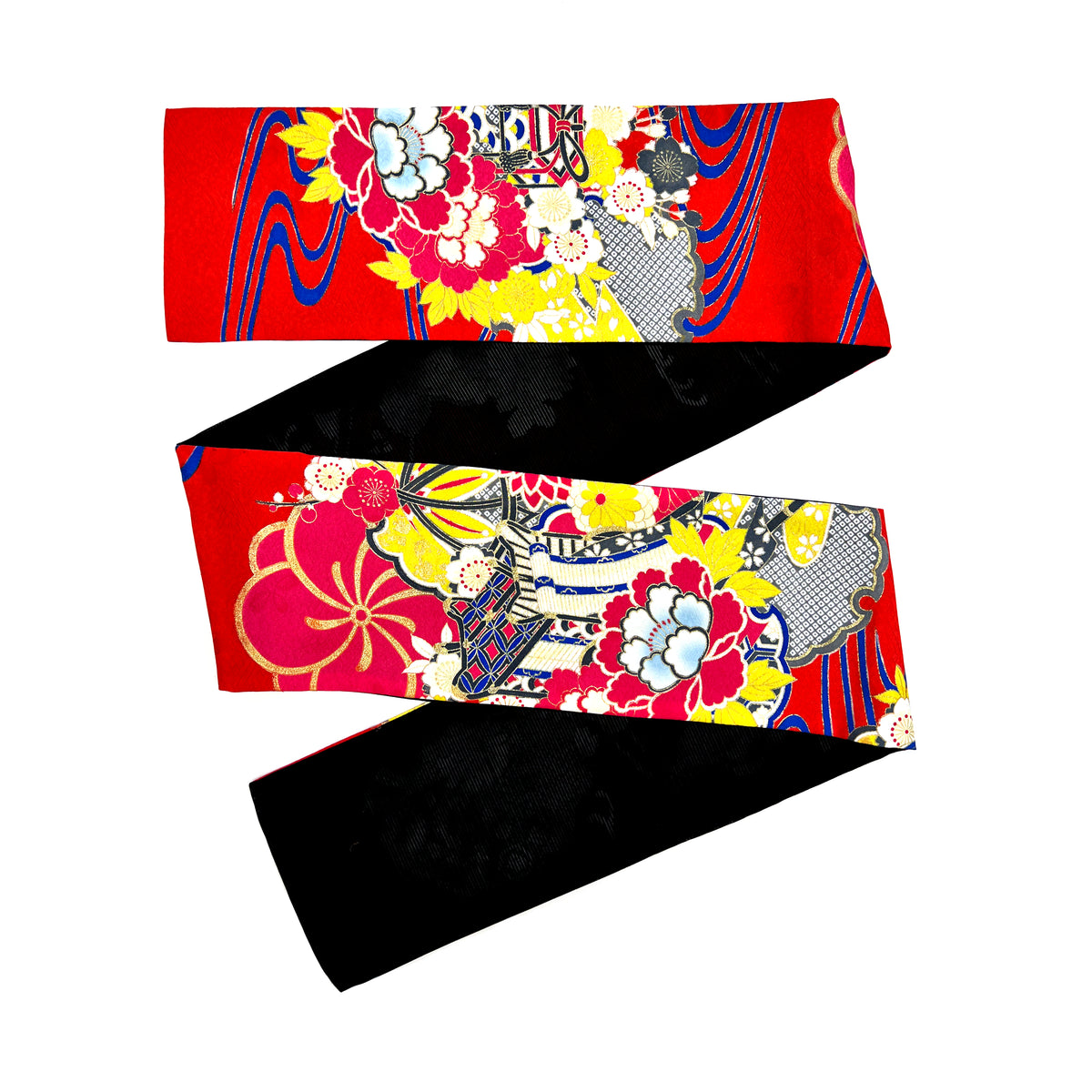 Bufanda estrecha estilo kimono vintage Yuzen