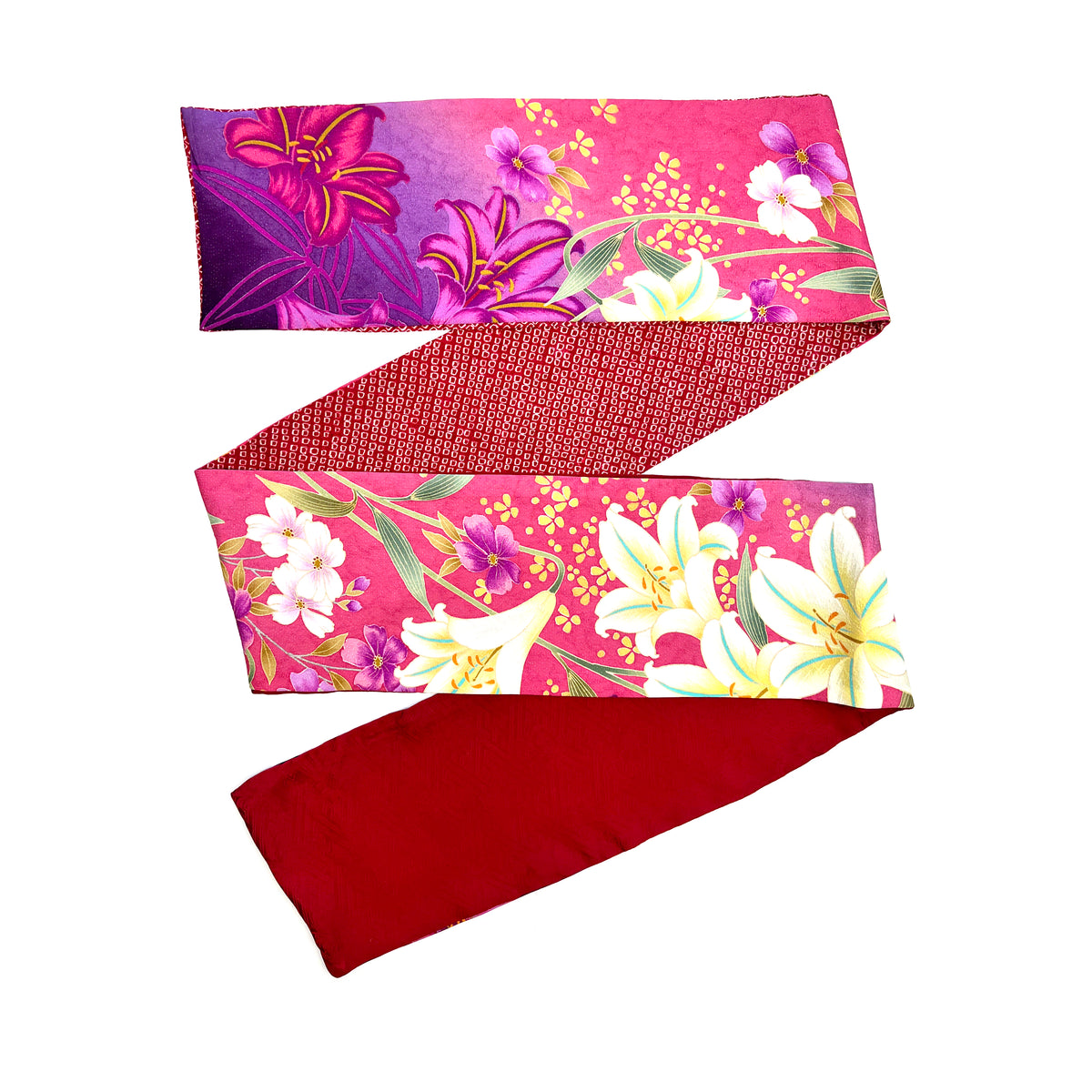 Bufanda estrecha estilo kimono vintage Yuzen