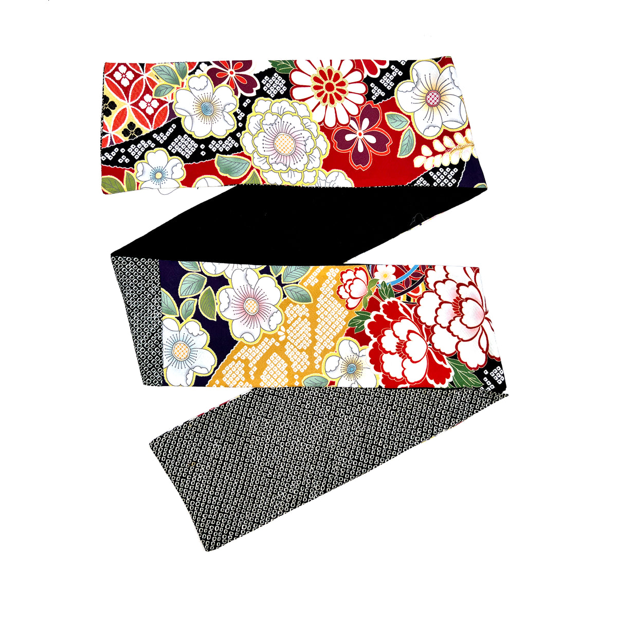 Bufanda estrecha estilo kimono vintage Yuzen