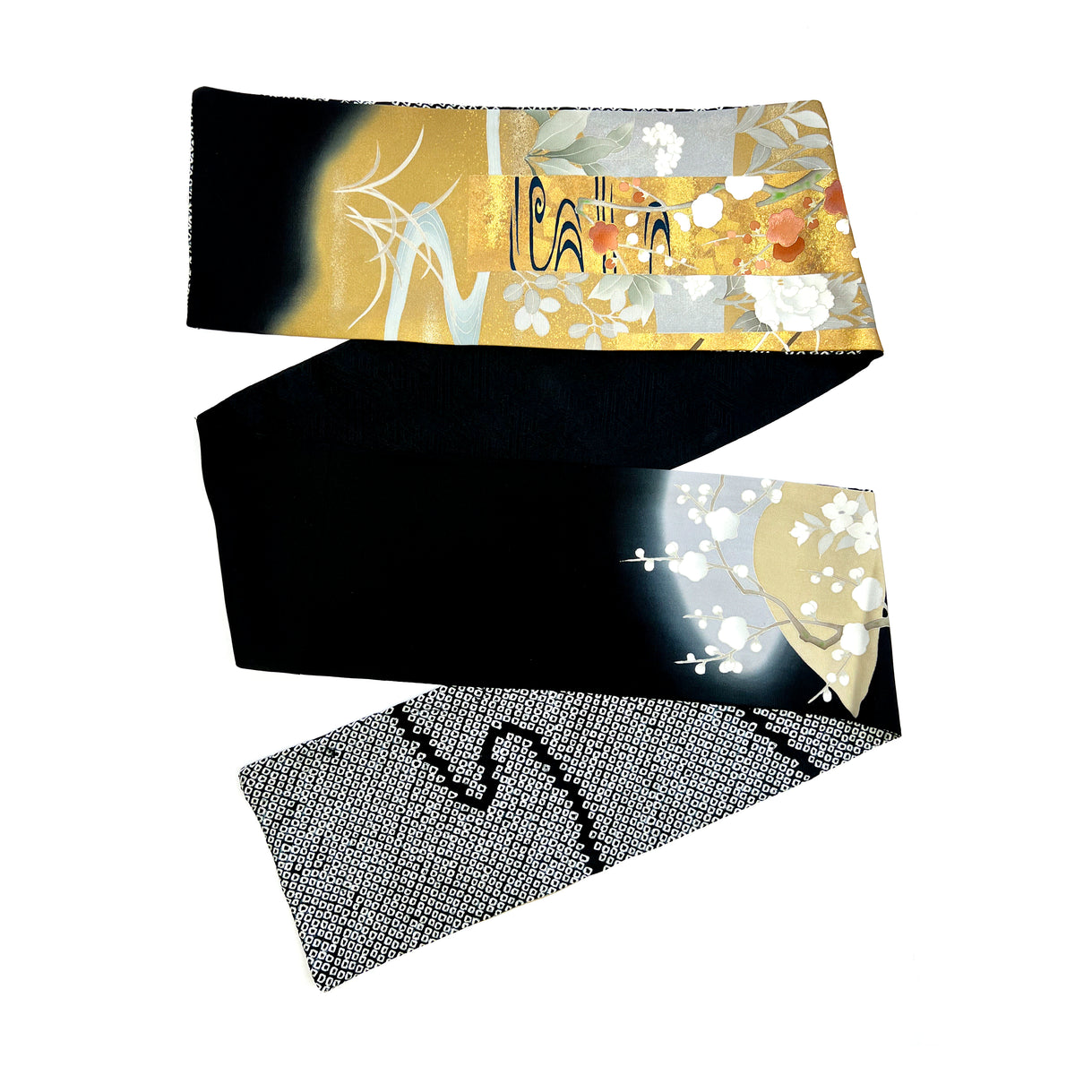 Bufanda estrecha estilo kimono vintage Yuzen