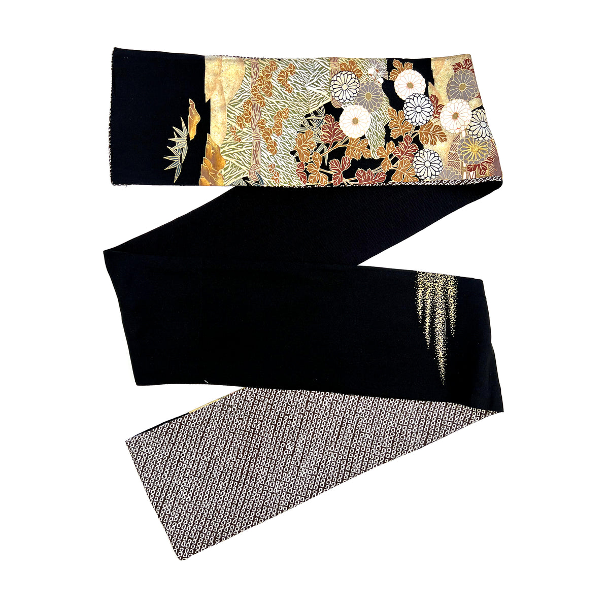Bufanda estrecha estilo kimono vintage Yuzen