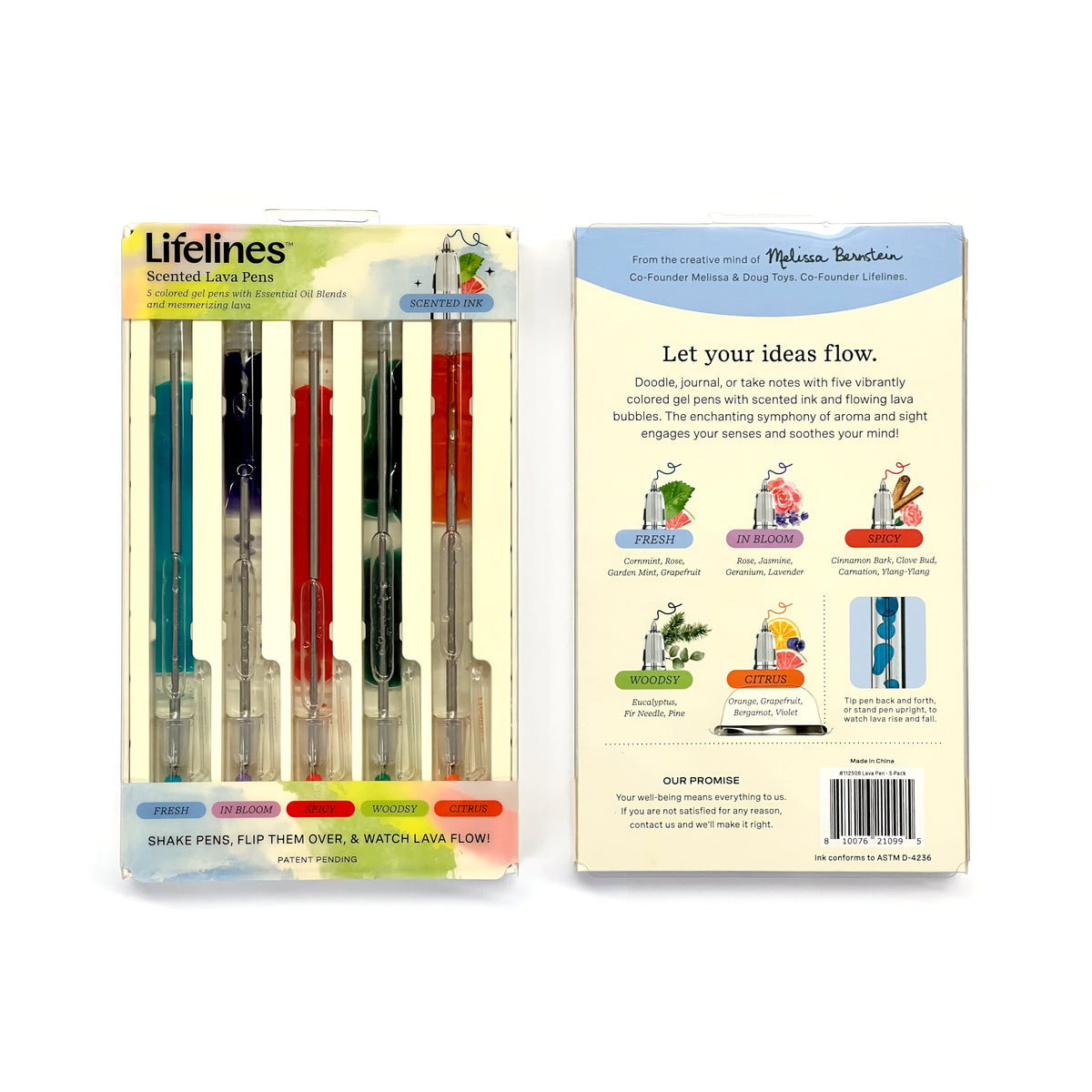 Scented Lava Pen Set- 5-pack
