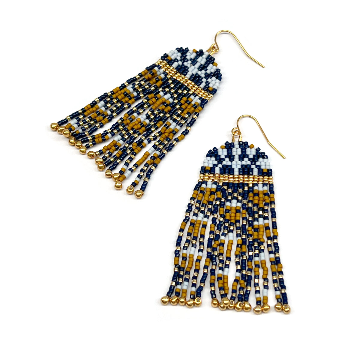 Beaded Handwoven Brocade Garden Earrings