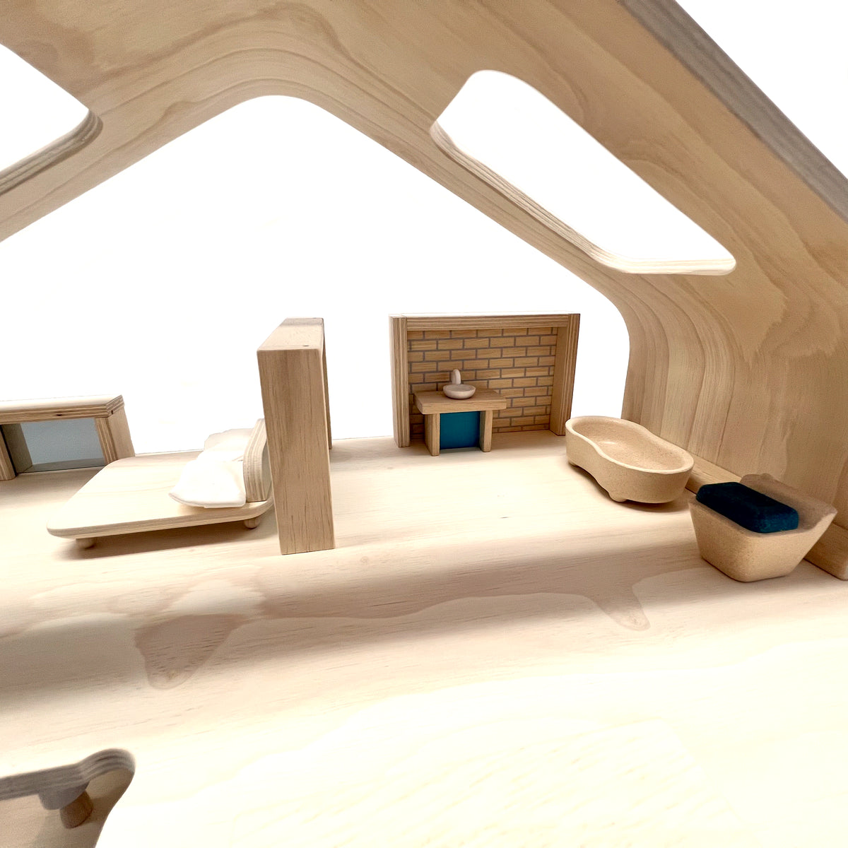 Contemporary Dollhouse + Furniture Set
