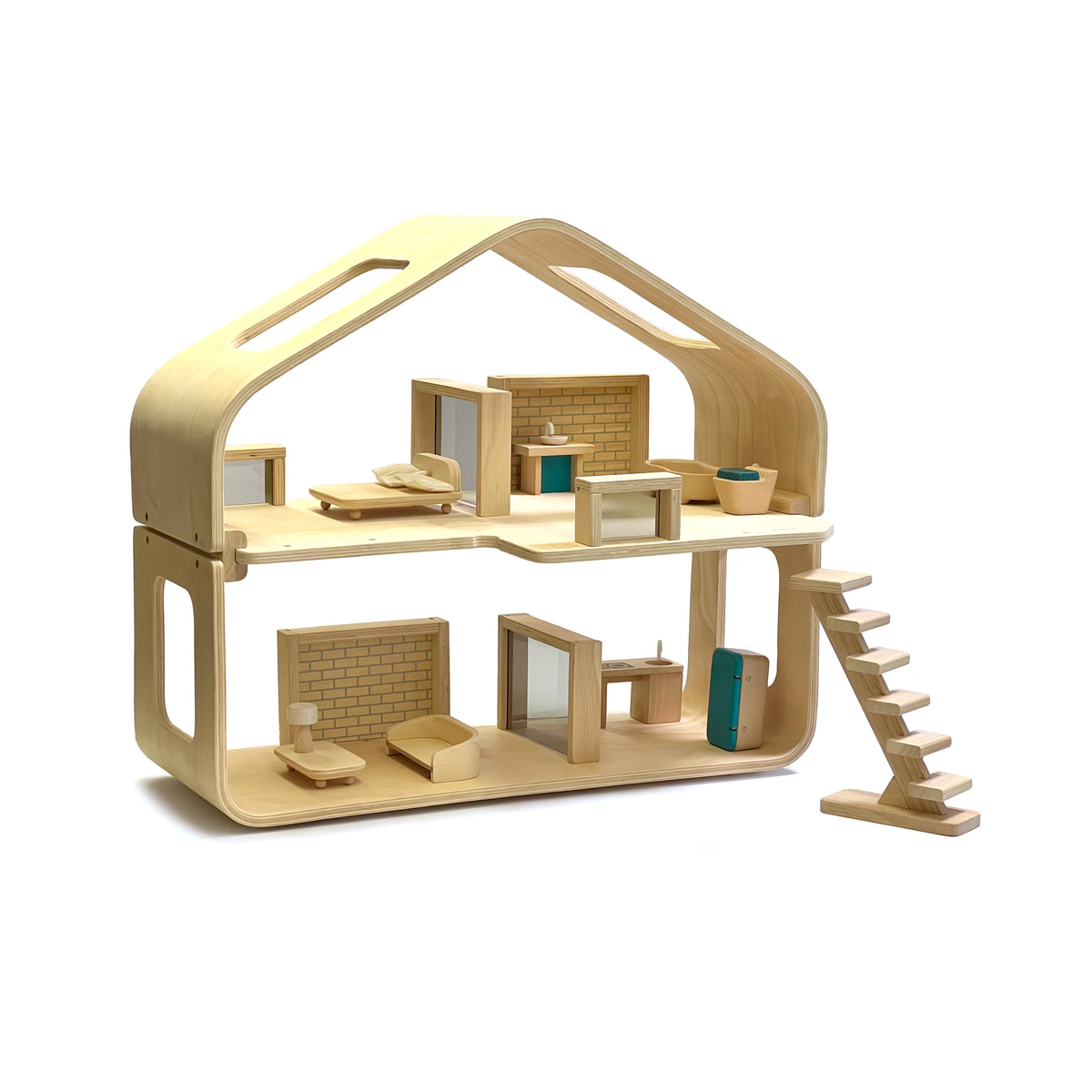 Contemporary Dollhouse + Furniture Set