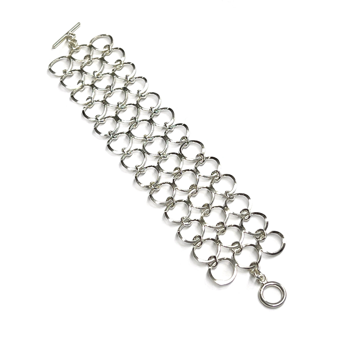 Pulsera minimalista de flores en plata de ley