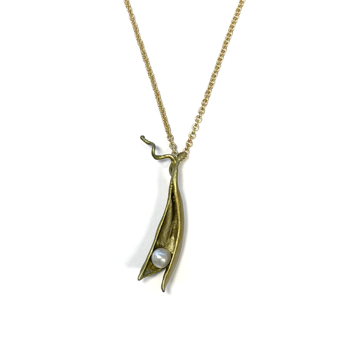 Pea Pod Pearl Pendant Necklaces by Michael Michaud