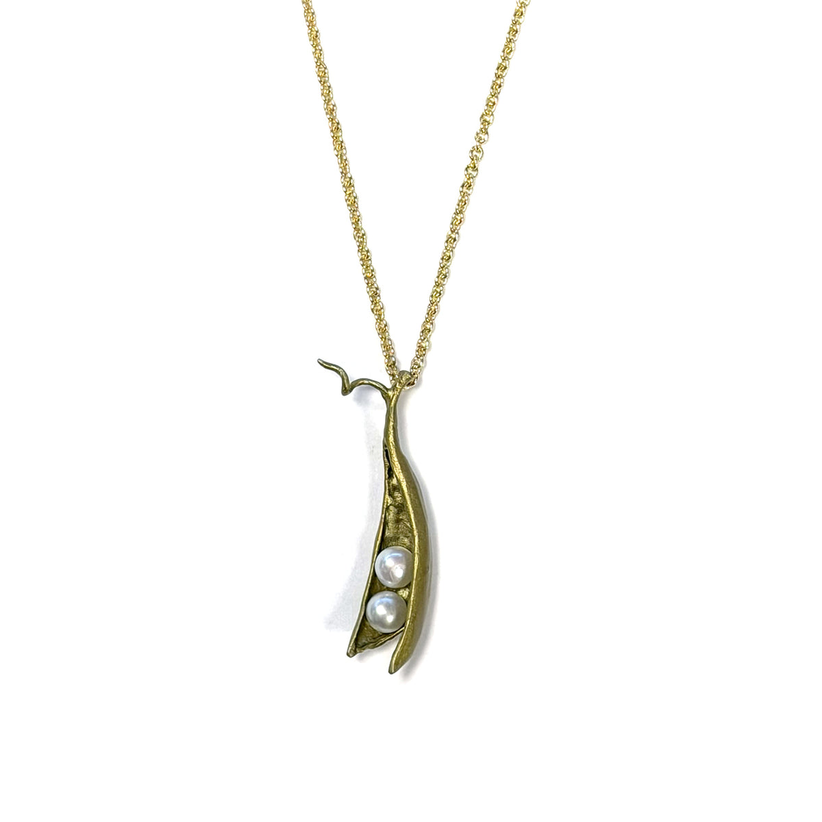 Pea Pod Pearl Pendant Necklaces by Michael Michaud