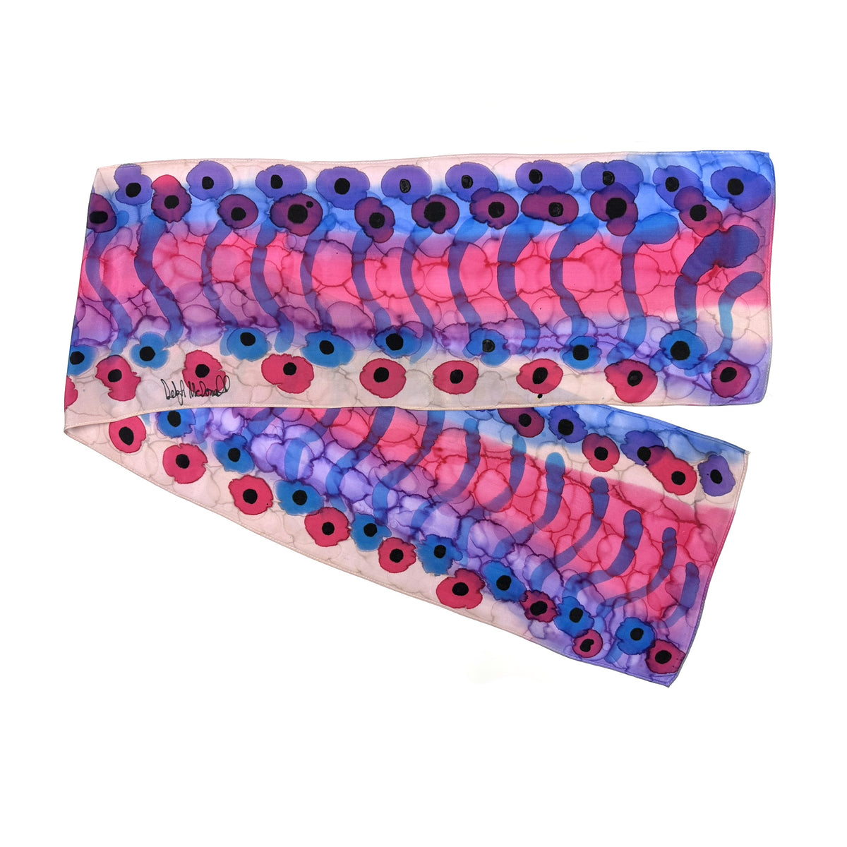 Écharpes peintes à la main de taille moyenne de Deboragh McDonnell