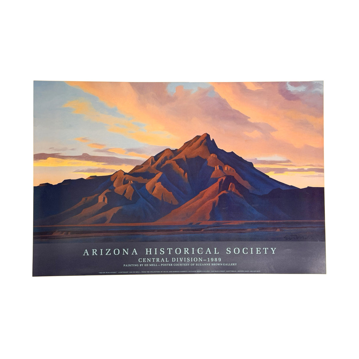 "Squaw Peak Sunset" by Ed Mell Vintage Poster