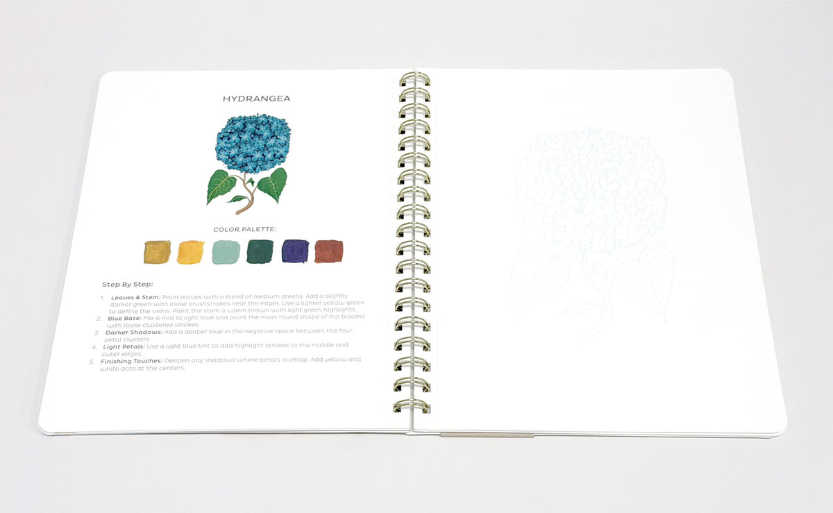 Florals Learn-To-Paint Gouache Paint Book
