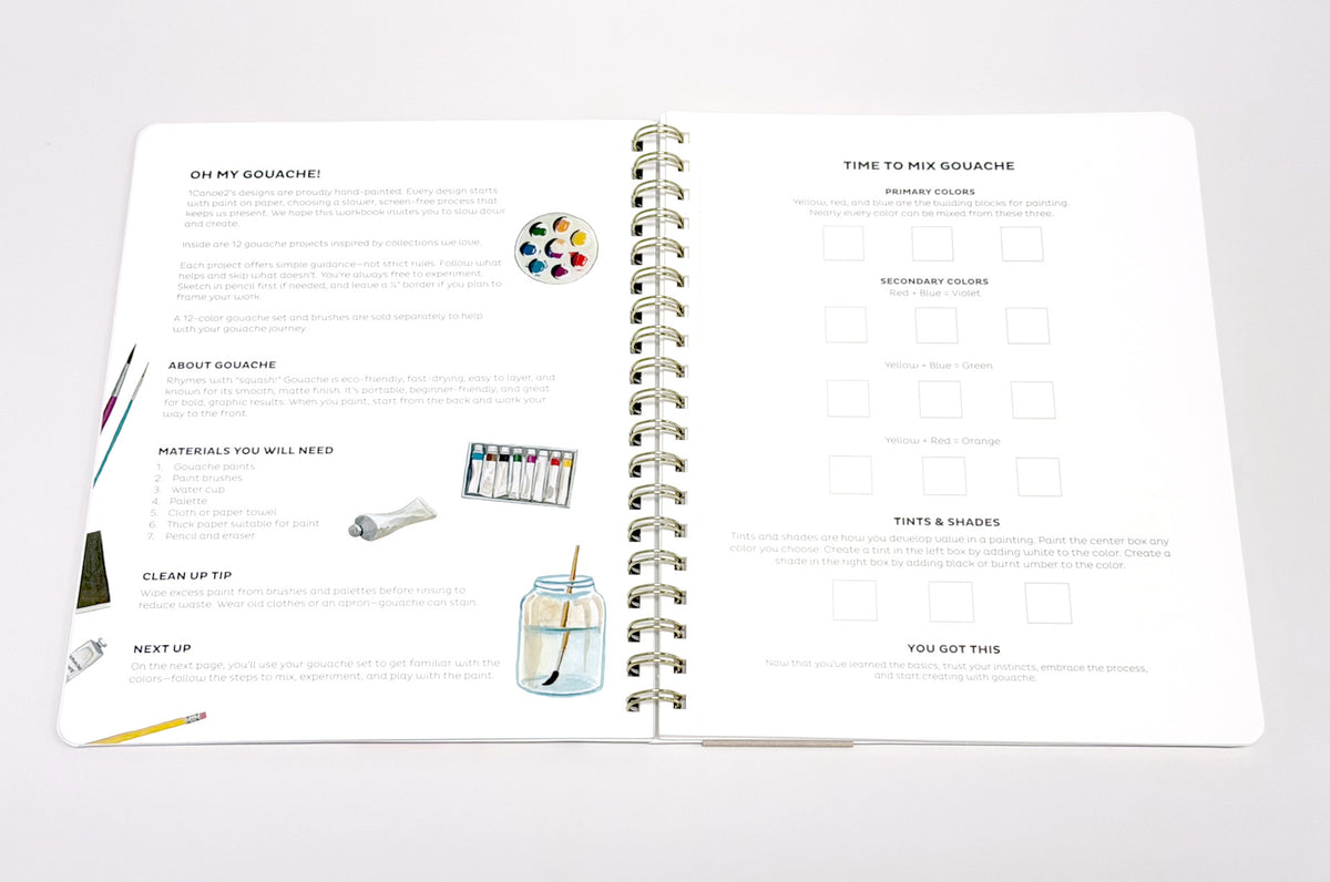 Florals Learn-To-Paint Gouache Paint Book