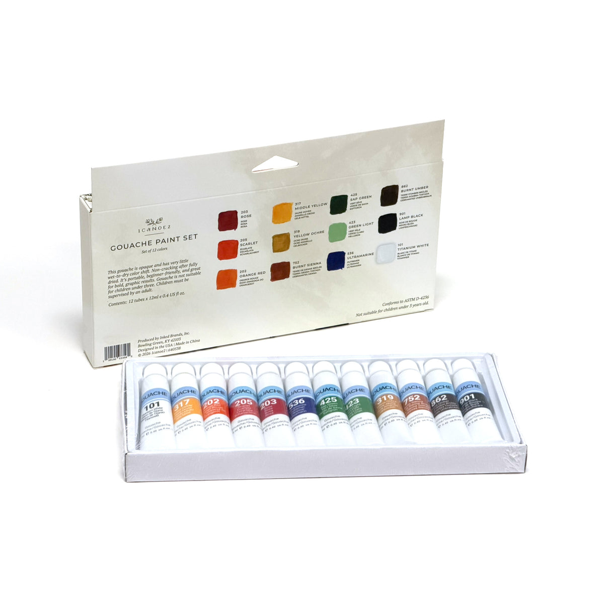 Florals Gouache Paint Set of 12
