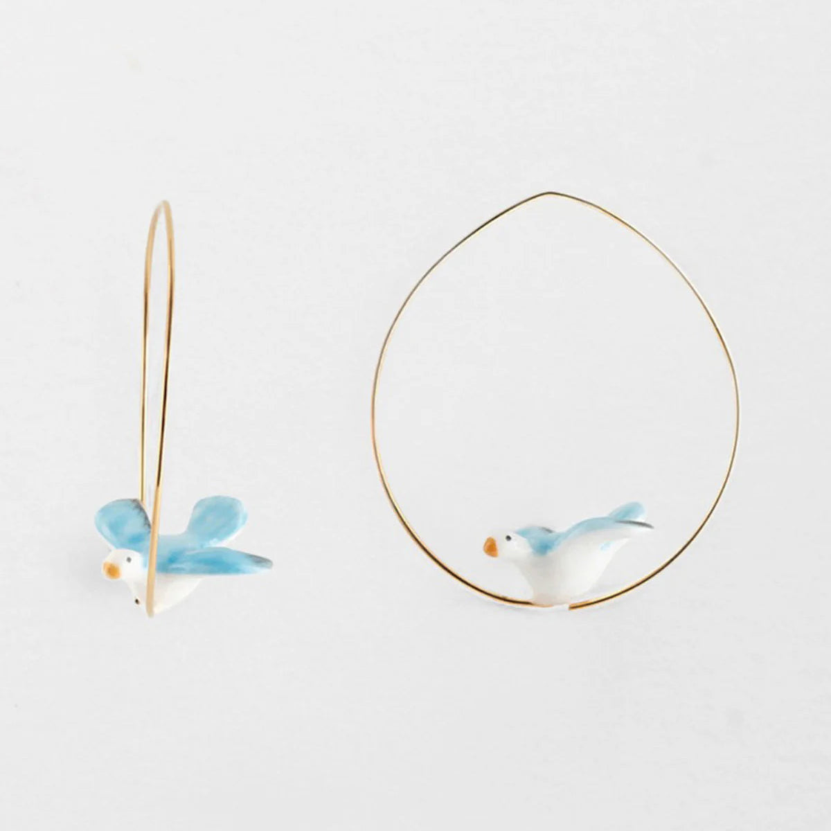 Nach Small Porcelain Dove Earrings