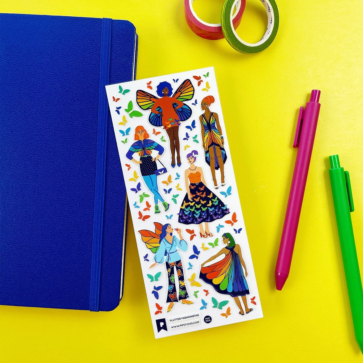 Pipsticks Flutter Fashionistas Sticker Sheet