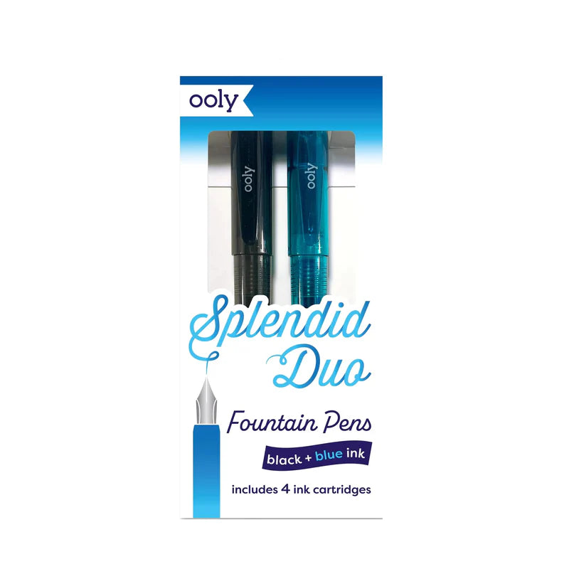 Splendid Duo Fountain Pens - Black &amp; Blue Ink - Set of 2