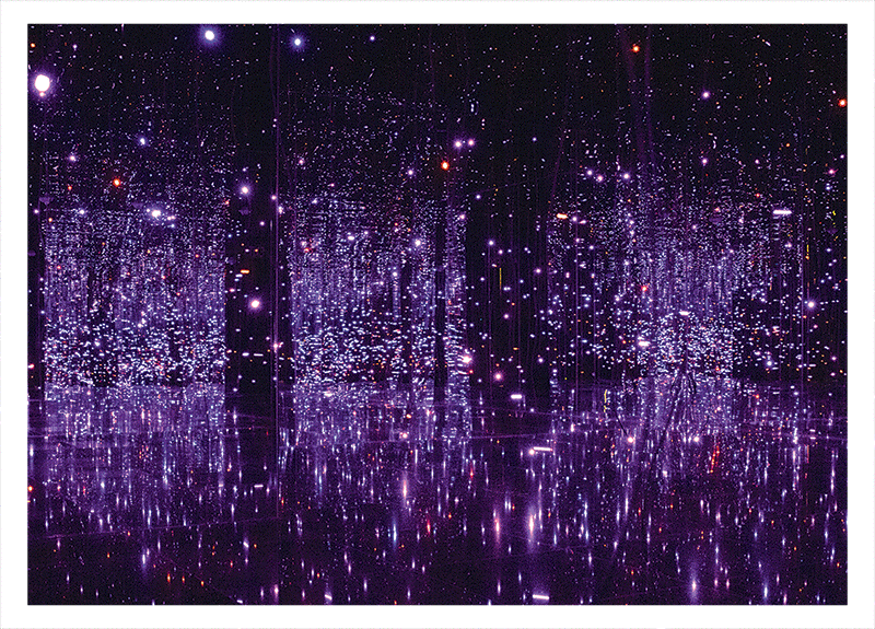 Postal lenticular &quot;Luciérnagas&quot; de Kusama